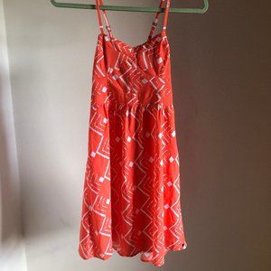 Silky Patterned Light Orange Dress